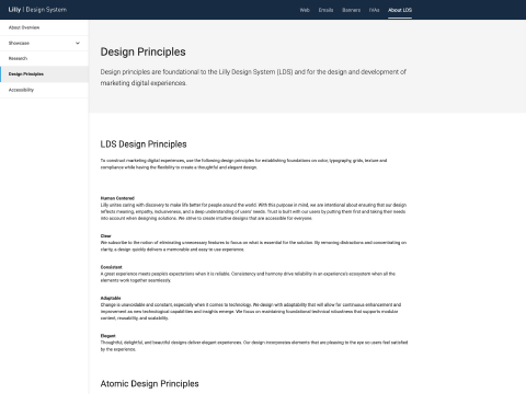 Image of Design System principles page